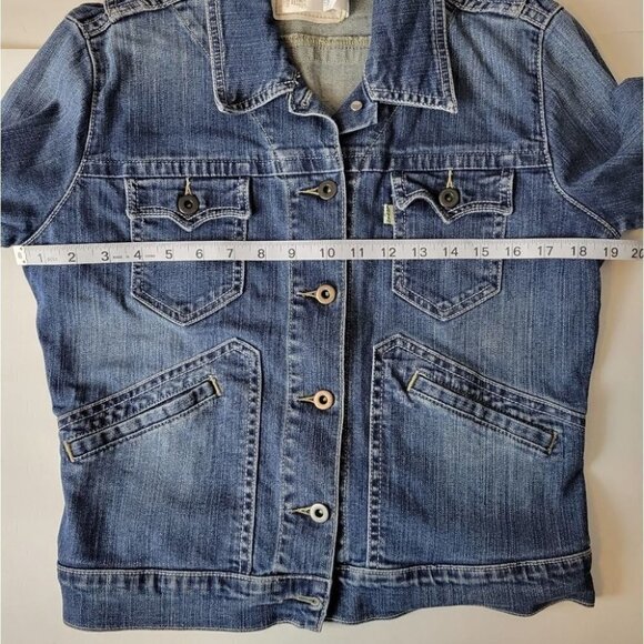 𝅺levi's Denim Jean Jacket Trucker Vintage M - Picture 13 of 16